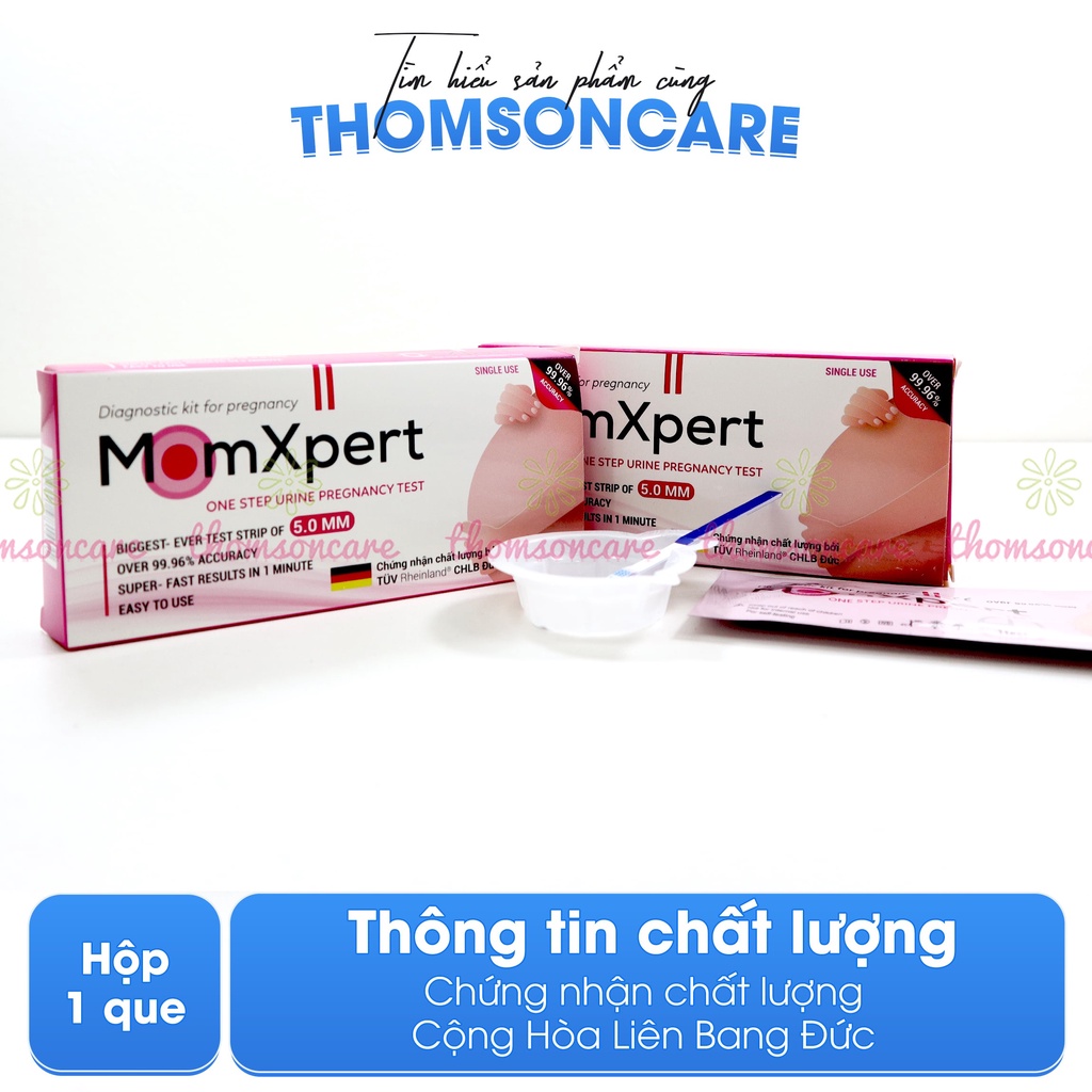 Que thử thai MomXpert phát hiện thai sớm - Che tên sản phẩm, test thai nhanh, chính xác - Bút thử thai