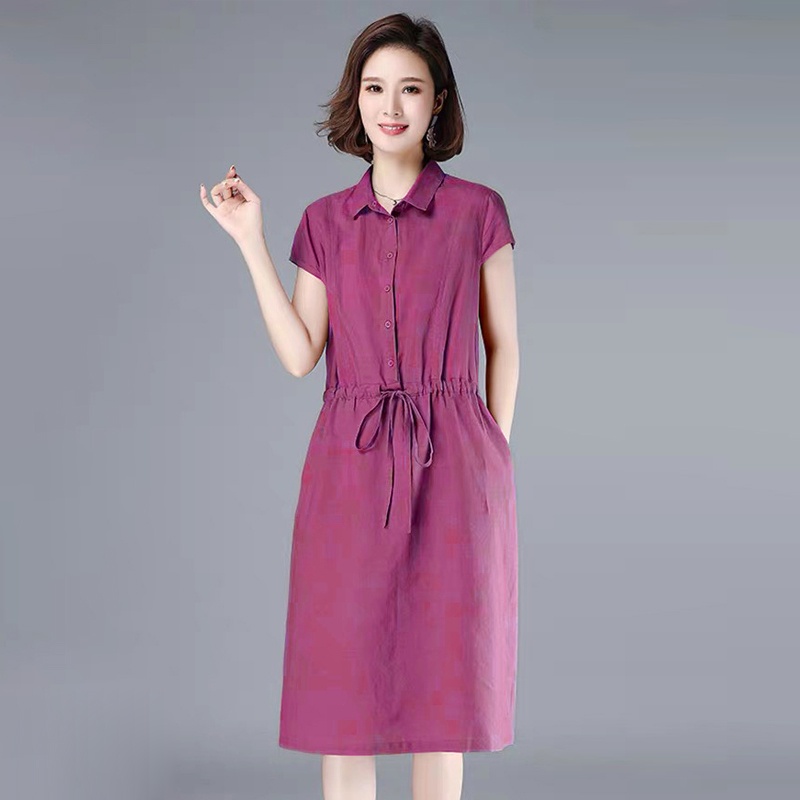 Váy trung niên sang trọng bigsize cho mẹ cao cấp dự tiệc thiết kế dáng suông đẹp B17 - WB WOMAN &amp; BEAUTY