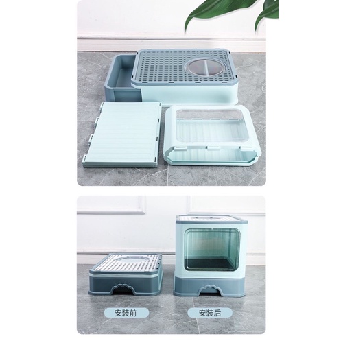 NHÀ VỆ SINH DẠNG KÍN MẪU MỚI NHẤT 2021 DÀNH CHO MÈO. xếp gọn lại đc