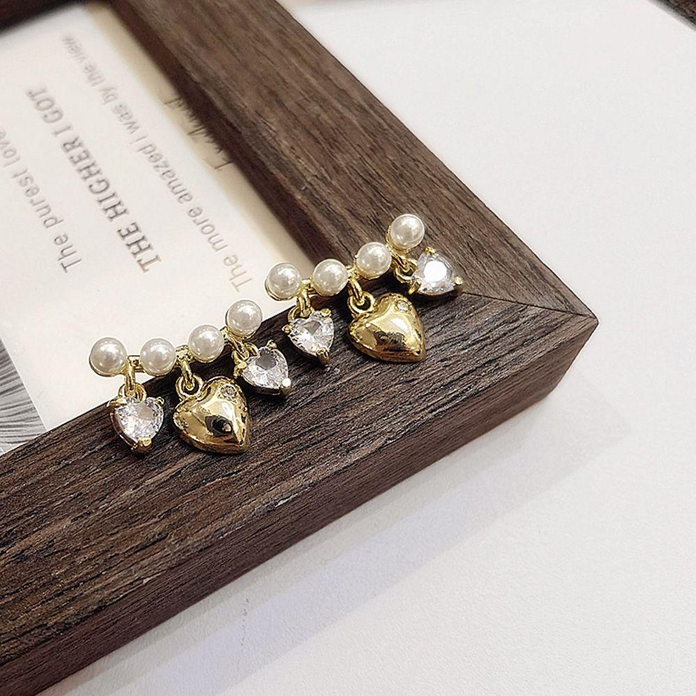 VANES1 Bông Tai Đính Ngọc Trai Màu Sắc Đơn Giản Phong Cách Hàn Quốc Cho Nữ