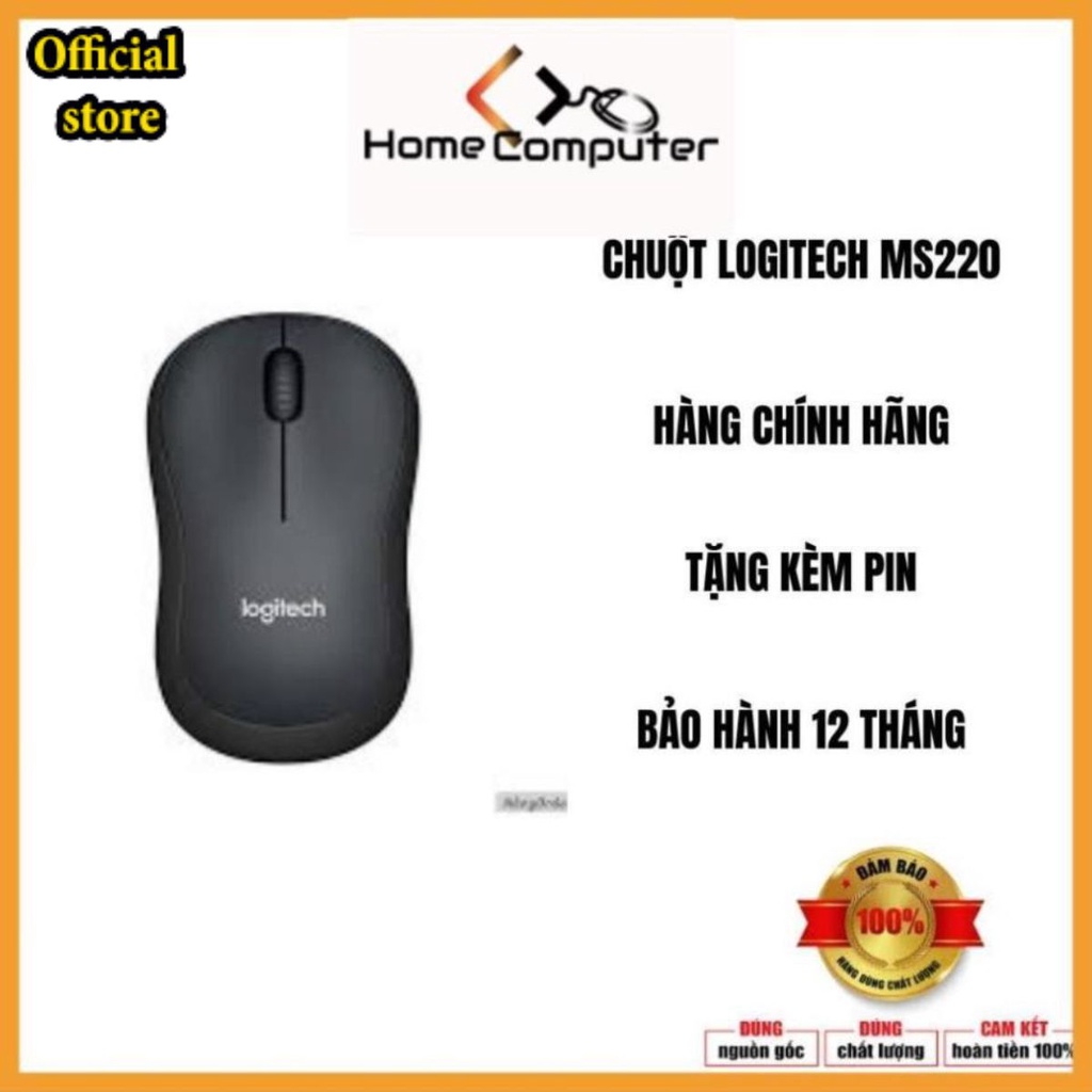 Chuột máy tính - Chuột không dây LOGITECH M220 Silent giảm tiếng ồn. Thiết Kế Đẹp Tặng kèm pin