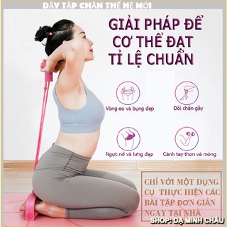 Dây chun tập chân dây kéo đa năng tập yoga dụng cụ kháng lực co giãn đàn hồi tập luyện gym tay bụng lưng vai