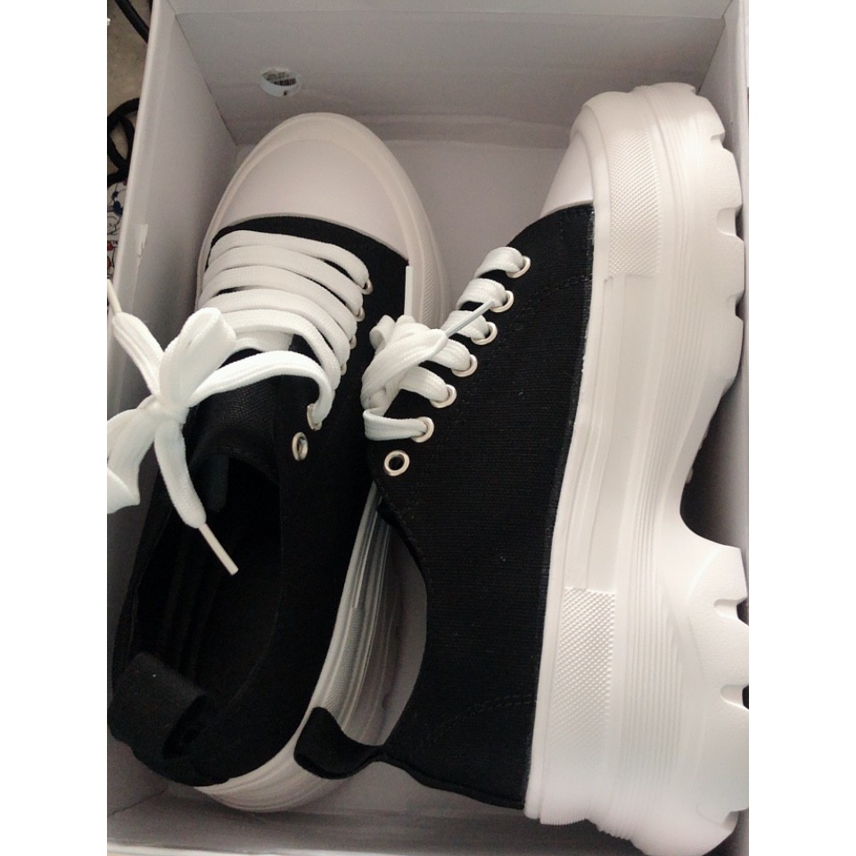 Giày canvas đế chunky sneaker QC cao cấp mẫu mới siêu hot 2021