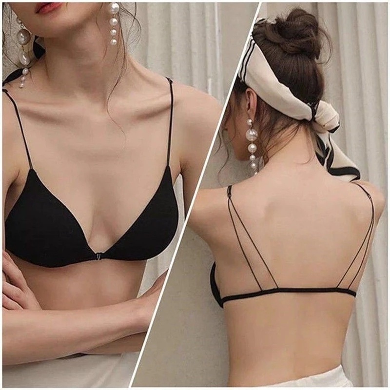 Áo lót hở lưng mặt tam giác có khóa trước phong cách pháp xinh đẹp thích hợp cho nữ