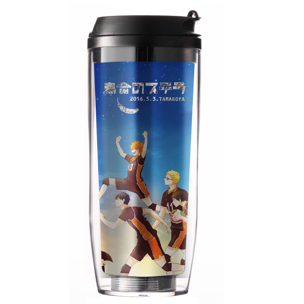 Bình Nước Hai Lớp Cách Nhiệt In Hình Anime Haikyuu 500ML Dành Cho Học Sinh