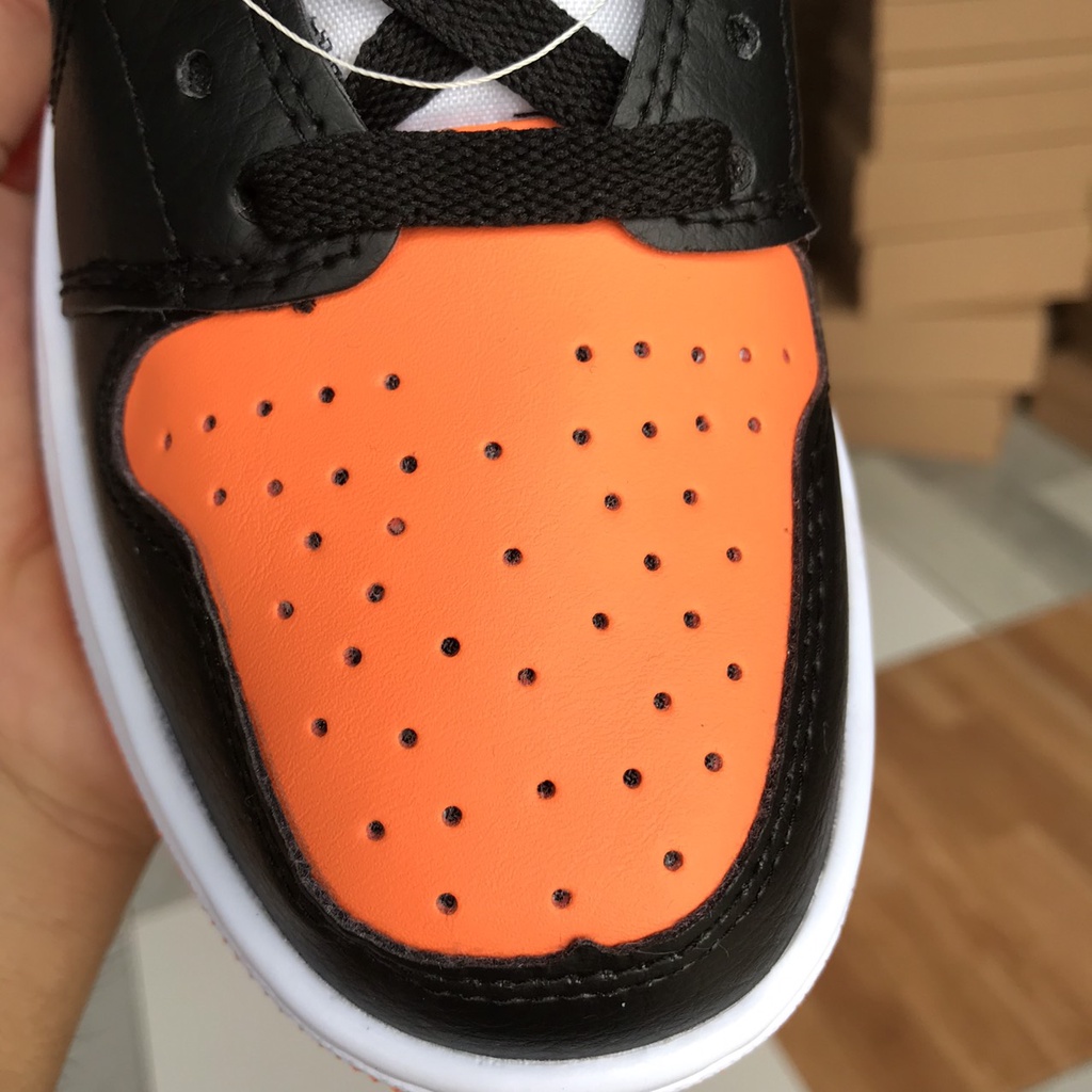 Giầy thể thao Air Jordan 1 Shattered Backboard, giày jordan cam đen cao cổ hàng cao cấp