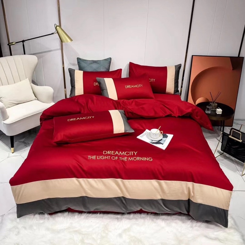 Bộ chăn ga gối lụa Dream cao cấp phối EMMIBEDDING STORE