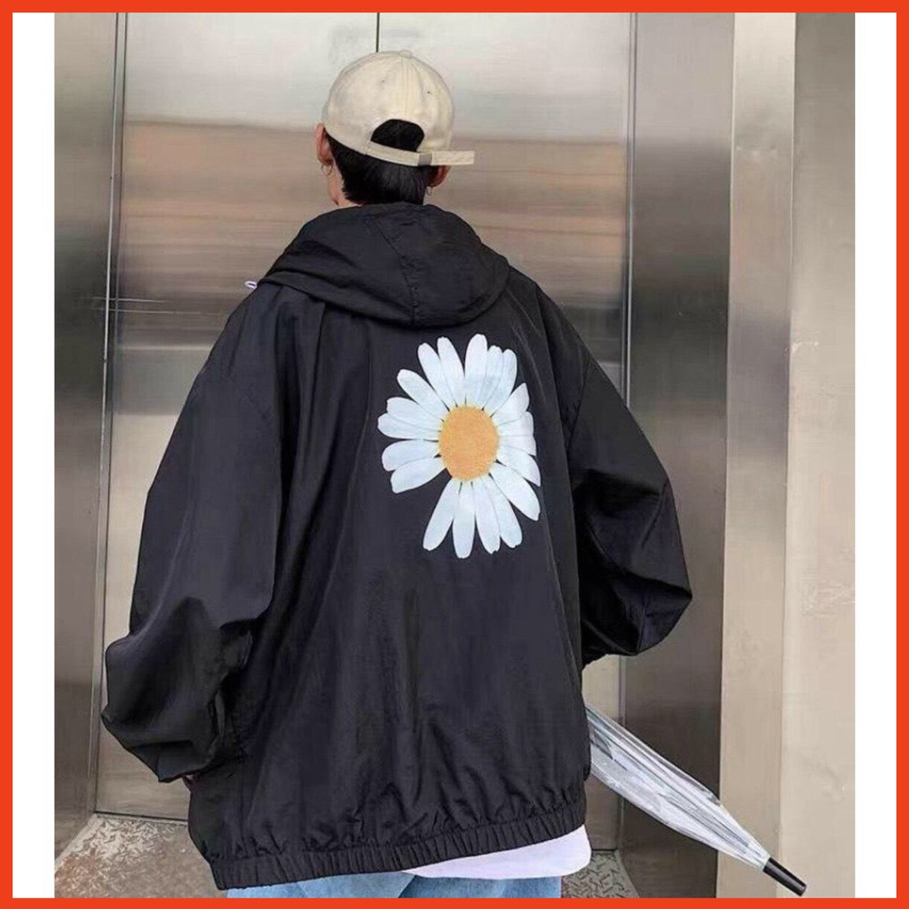 𝗡𝗘𝗪 𝗔𝗥𝗥𝗜𝗩𝗔𝗟  Áo khoác dù unisex form rộng - Jacket in hình Hoa Cúc trước sau (kèm ảnh thật )