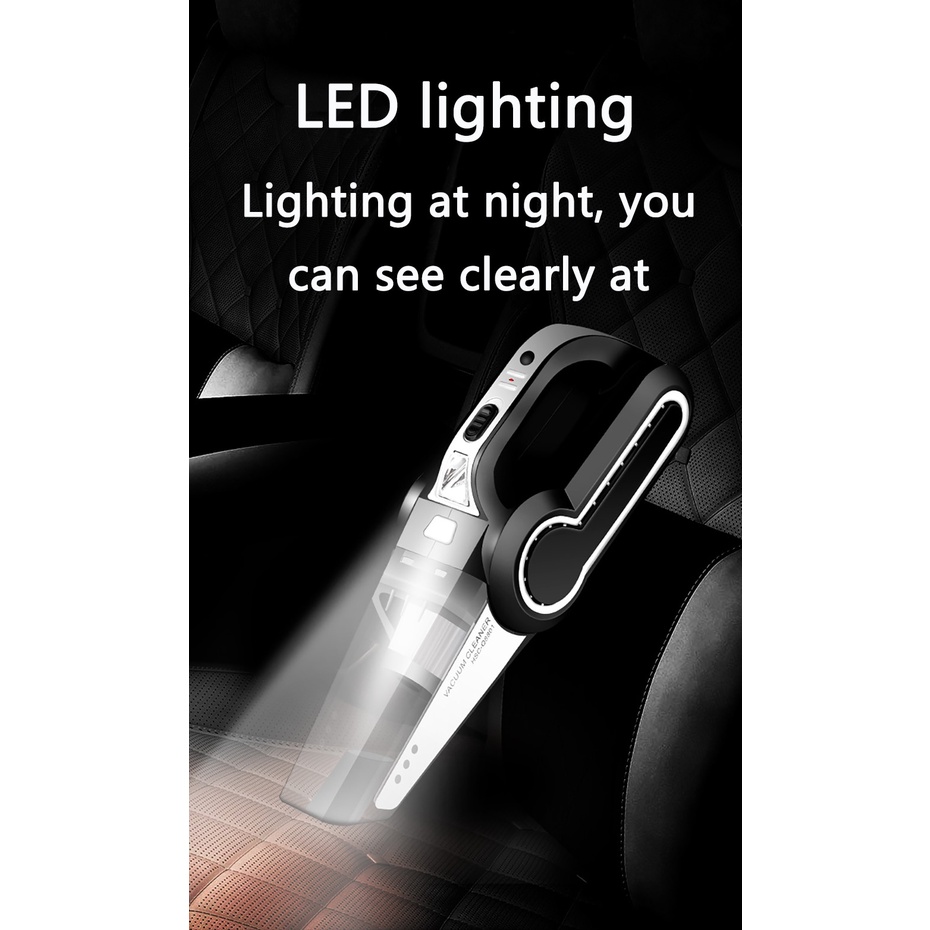Máy Hút Bụi Đa Chức Năng 4 Trong 1 Cho Xe Hơi LY-8801 120W 12V Có Đồng Hồ Đo Áp Suất Cực Mạnh
