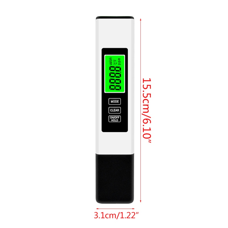 Bút kiểm tra chất lượng nước 3 trong 1 màn hình LCD kỹ thuật số TDS EC PPM