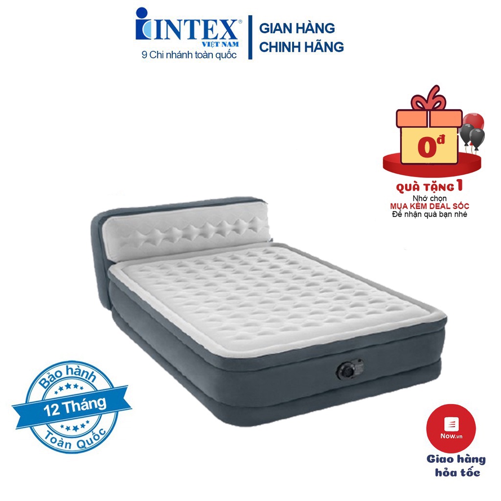 [LIFEMALL25015 - 12% đơn 250K] Giường hơi tự phồng công nghệ mới có đầu giường Intex 64448