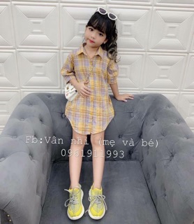 Áo sơ mi kẻ nữ chất thô trẻ trung ASM103