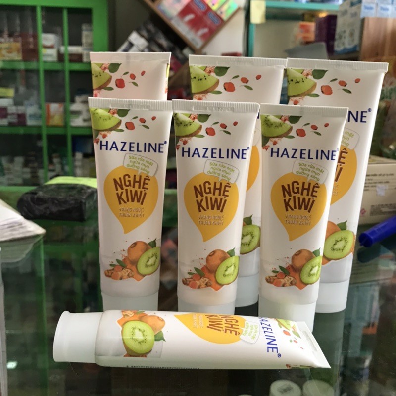 sữa rửa mặt hazeline nghệ Kiwi làm trắng sáng da và ngừa mụn