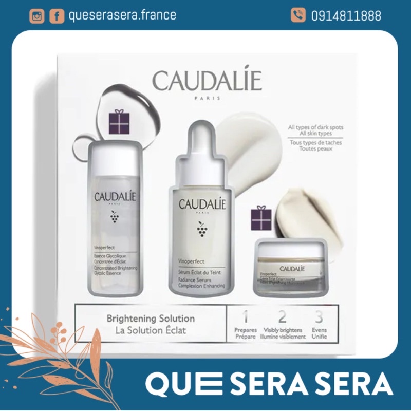 Set Caudalie Vinoperfect bản mới 2022 tặng nước thần và kem dưỡng mới nhất