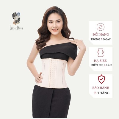 Đai Nịt Bụng định hình eo thon Latex Corset Chuẩn Chính Hãng Hy Lạp (Màu nude)