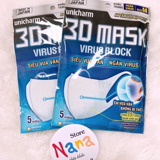 Khẩu Trang Ngăn Virus Unicharm 3D Mask Size M