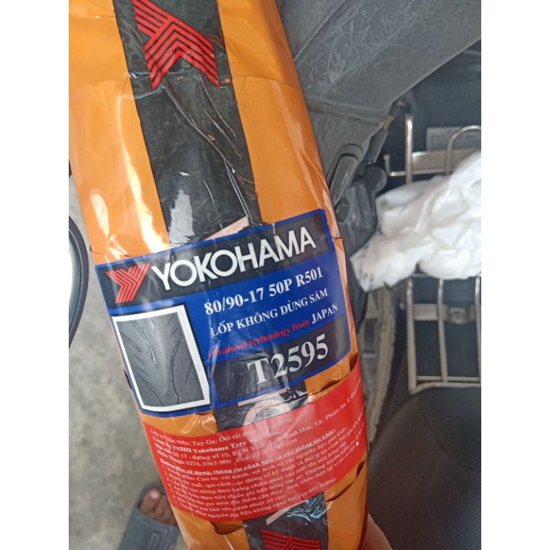 Lốp xe máy YOKOHAMA 80/90-17 không dùng săm