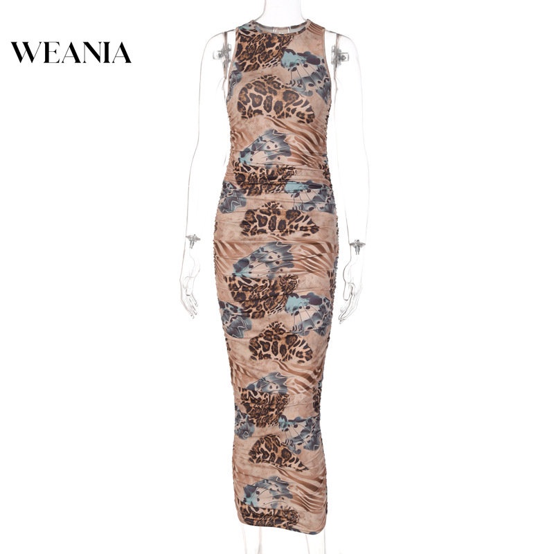 Đầm SáT NáCh Cổ TròN In HọA TiếT Nghệ ThuậT Cho Nữ