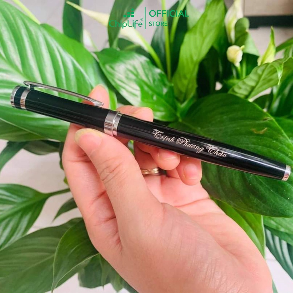 Bút ký cao cấp ALAN CHIPLIFE ALN042 dạng nắp khắc tên - Mực xanh ngòi 0.5mm