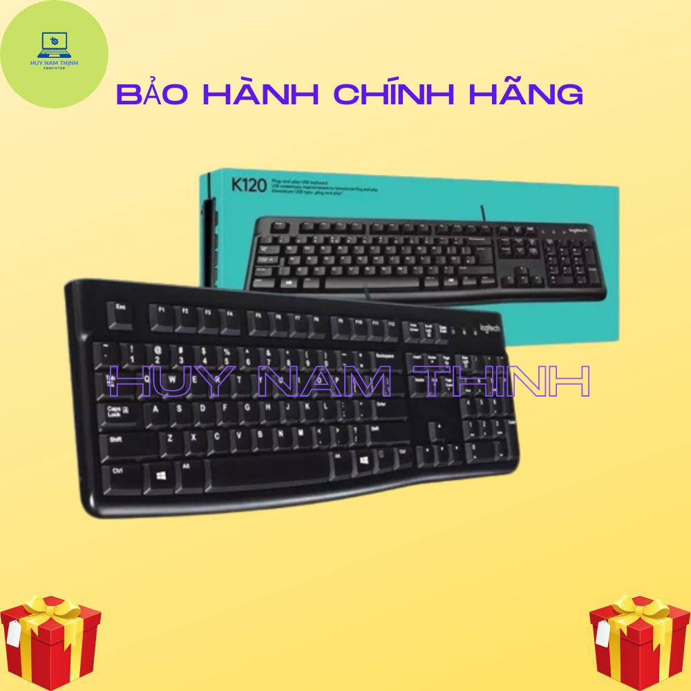 Bàn phím Logitech K120 siêu bền bấm êm độ nhạy cao kèm chân đế hàng chính hãng