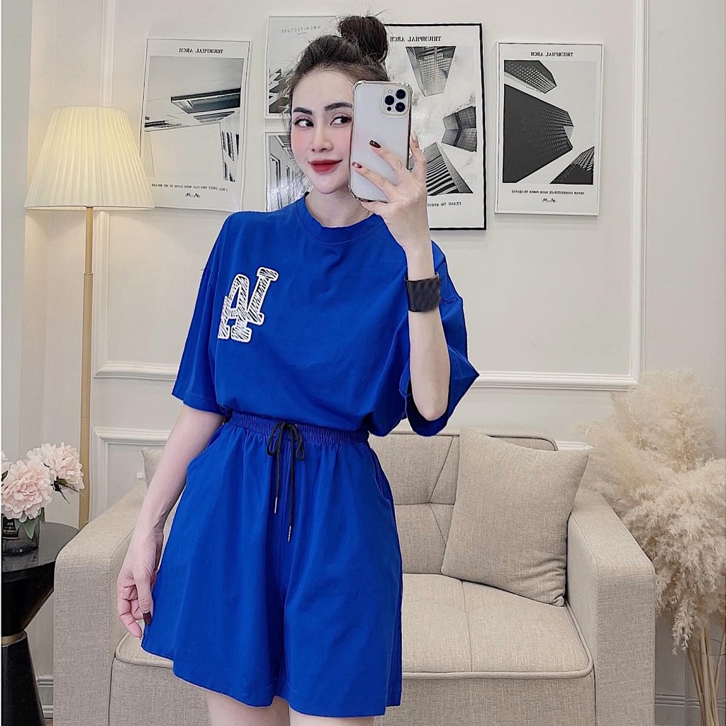 Bộ mặc nhà nữ mùa hè , đồ bộ bigsize chất cotton Gemmy House in chữ LA new