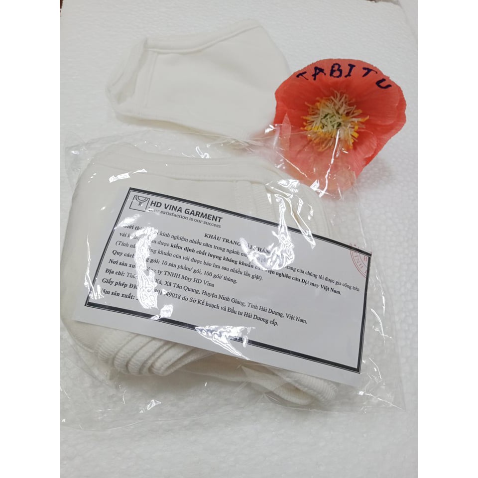 Khẩu trang người lớn vải 2 lớp kháng khuẩn giặt được 30 lần KT30