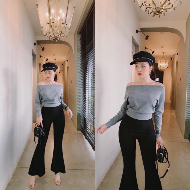 Áo thun bẹt vai tay dài