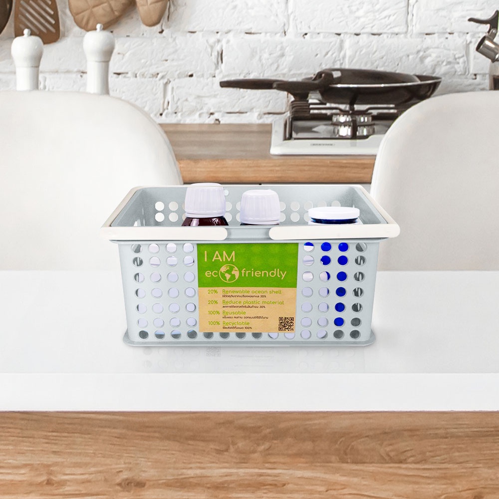 Homebase STACKO Giỏ nhựa đựng đồ chồng lên nhau được FRIENDLY 5080S Thái Lan W29xD18.5xH13 màu xanh lá