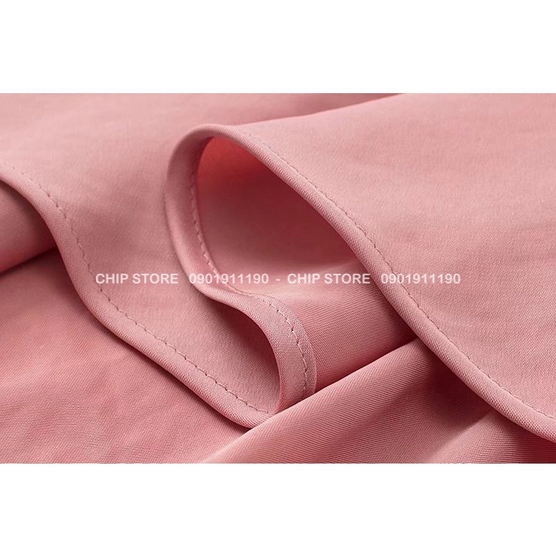 VÁY PHA LỤA NHÚN HÔNG ZARA XUẤT DƯ XỊN HỒNG ĐẤT SANG CHẢNH