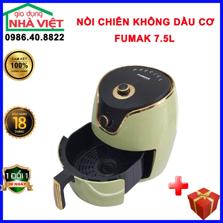 Nồi chiên, Nồi Chiên Không Dầu Cơ Fumak FM-2075 Nhật Bản, Dung Tích 7.5L