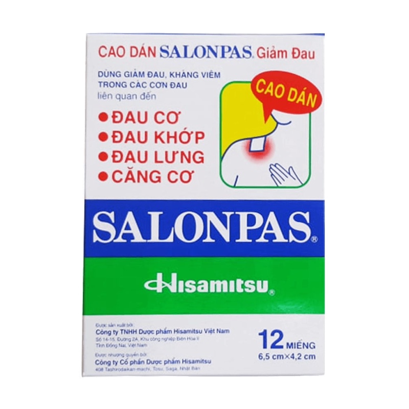 Hộp dán giảm đau Salonpas 10-40 miếng Hisamitsu