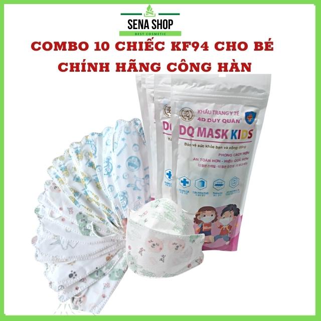[10 Chiếc] Bé 4-12 Tuổi Khẩu Trang KF94 DQ Mask Kids 4D Y Tế Duy Quân Xuân Lai Chất Dày Dặn Quai Bền Dáng Đẹp Ôm Sát Mặt