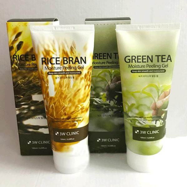 Gel tẩy da chết chiết xuất trà xanh 3W CLINIC Green tea Moisture Peeling Gel 180ML