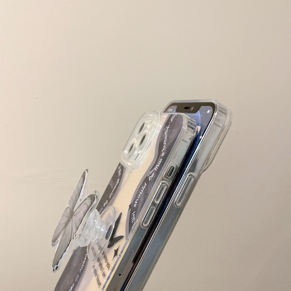 Ốp Điện Thoại Chống Sốc Họa Tiết Bướm Thời Trang Cho iPhone 14 / 13 / 12 / 11 / X / 8 / 7P