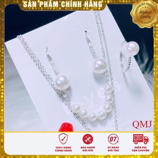 BỘ TRANG SỨC 3 MÓN DÂY CHUYỀN - NHẪN - BÔNG TAI - Trang sức QMJ cam kết Bạc Chuẩn, sáng đẹp, chất lượng