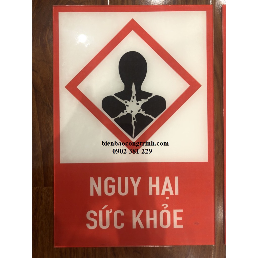 Biển cảnh báo mica dán decal trong nhà máy 20 x 30cm - nhiều mẫu lựa chọn