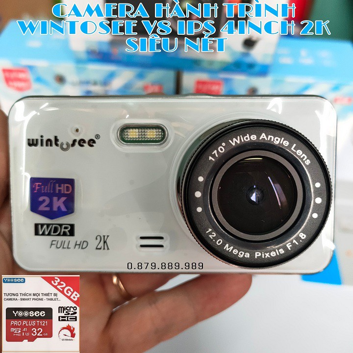 [Mã 11ELSALE hoàn 7% đơn 300K] Camera hành trình ô tô Wintosee V8 màn hình 4 Inch 2K Siêu nét - Kèm cam lùi | WebRaoVat - webraovat.net.vn