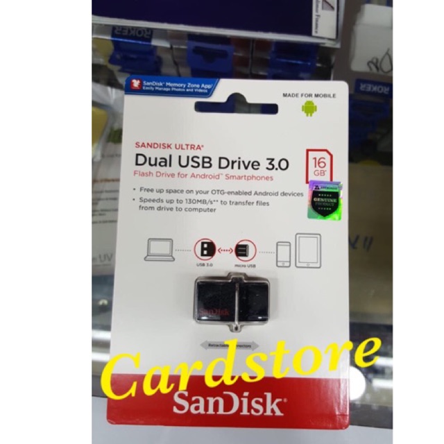 Usb 3.0 16gb Sandisk Flashdisk Otg Ultra Dual Drive