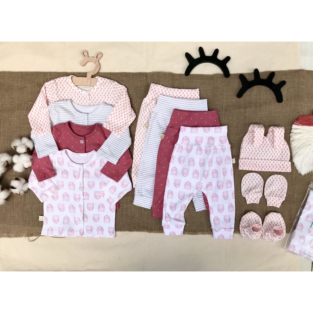 Set dài tay sơ sinh cotton cao cấp cho bé sơ sinh 0-3 tháng