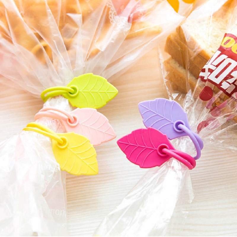 Set 10 Dây Silicone Buộc Túi Thực Phẩm Đa Năng Hình Chiếc Lá