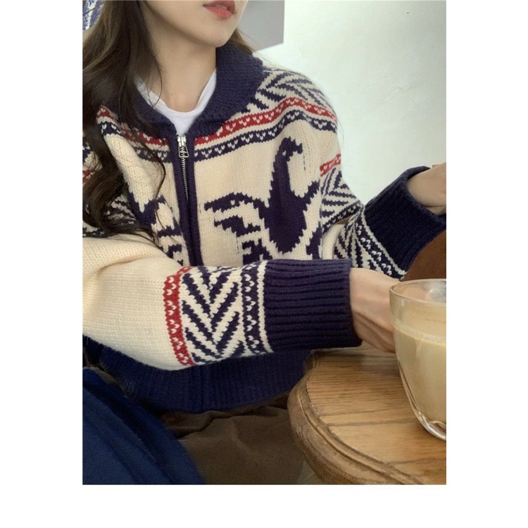 Áo Khoác cardigan Dệt Kim Dáng Ngắn Cổ Tròn Thời Trang Hàn Quốc