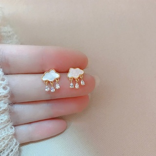 Khuyên tai nữ bạc mạ vàng, bông tai Raining Clound hình đám mây xinh xắn, đáng yêu, nữ tính K140| TRANG SỨC BẠC HARMONY