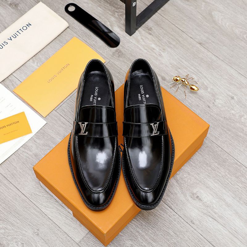 Giày lười nam da bóng LV