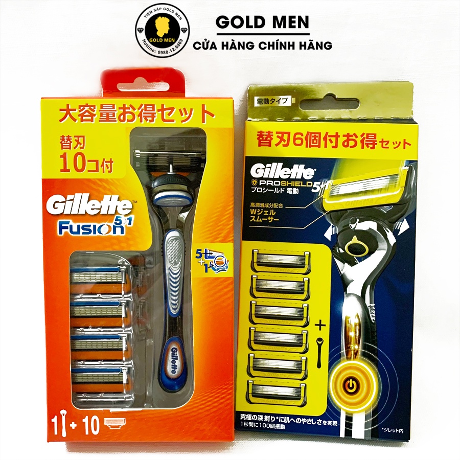 Dao cạo râu Gillette Fusion 5+1 set 10, set 6 Nhật Bản [CHÍNH HÃNG]