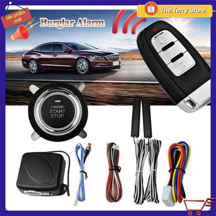 ✴️ Bộ nút nhấn khởi động xe hơi từ xa 9 in 1 Car Alarm Start Security System Remote Kit