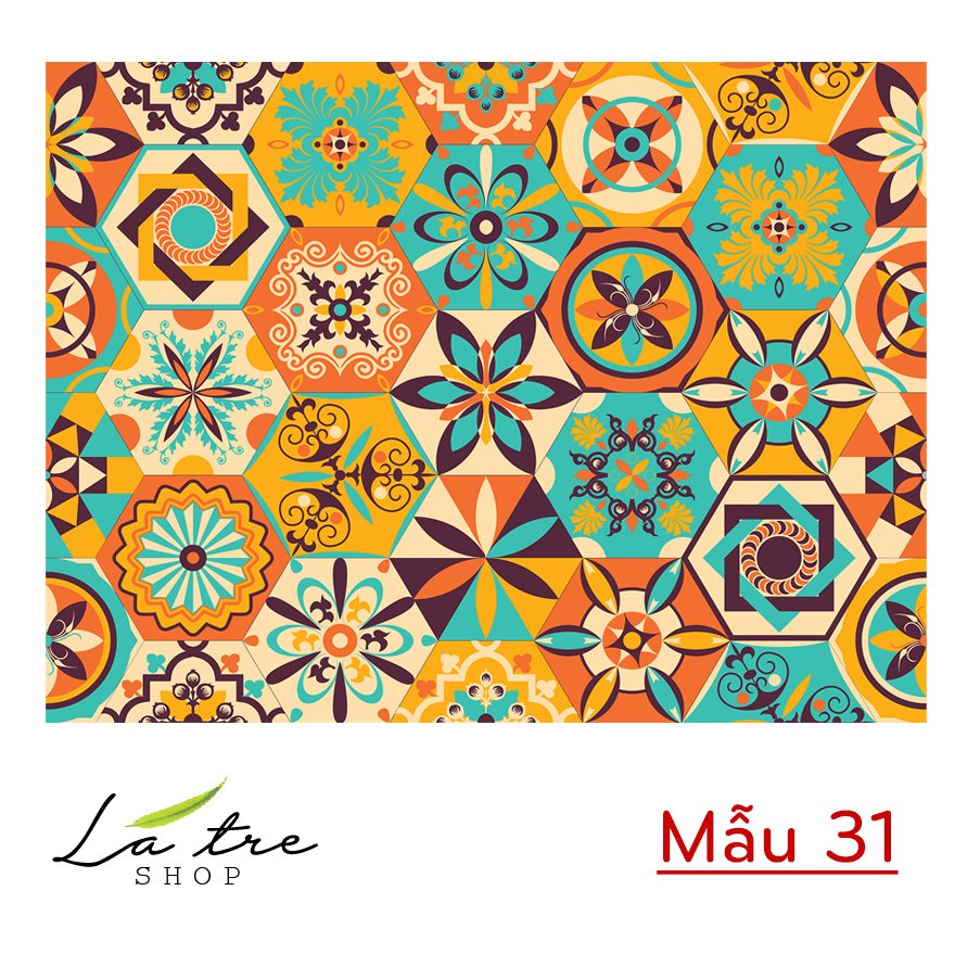 Đề can gạch bông dán bếp tường dán nhà tắm decor chịu nhiệt dễ lau chùi đề can loại 1- mẫu34 0034