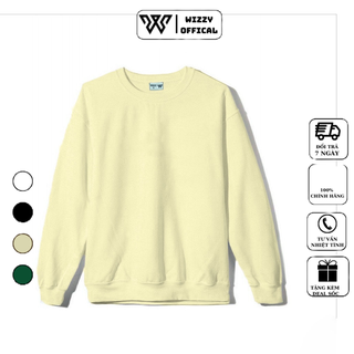 Áo sweater nam cổ tròn Local Brand Wizzy dài tay basic chất nỉ Hàn Quốc Áo trơn - STW00