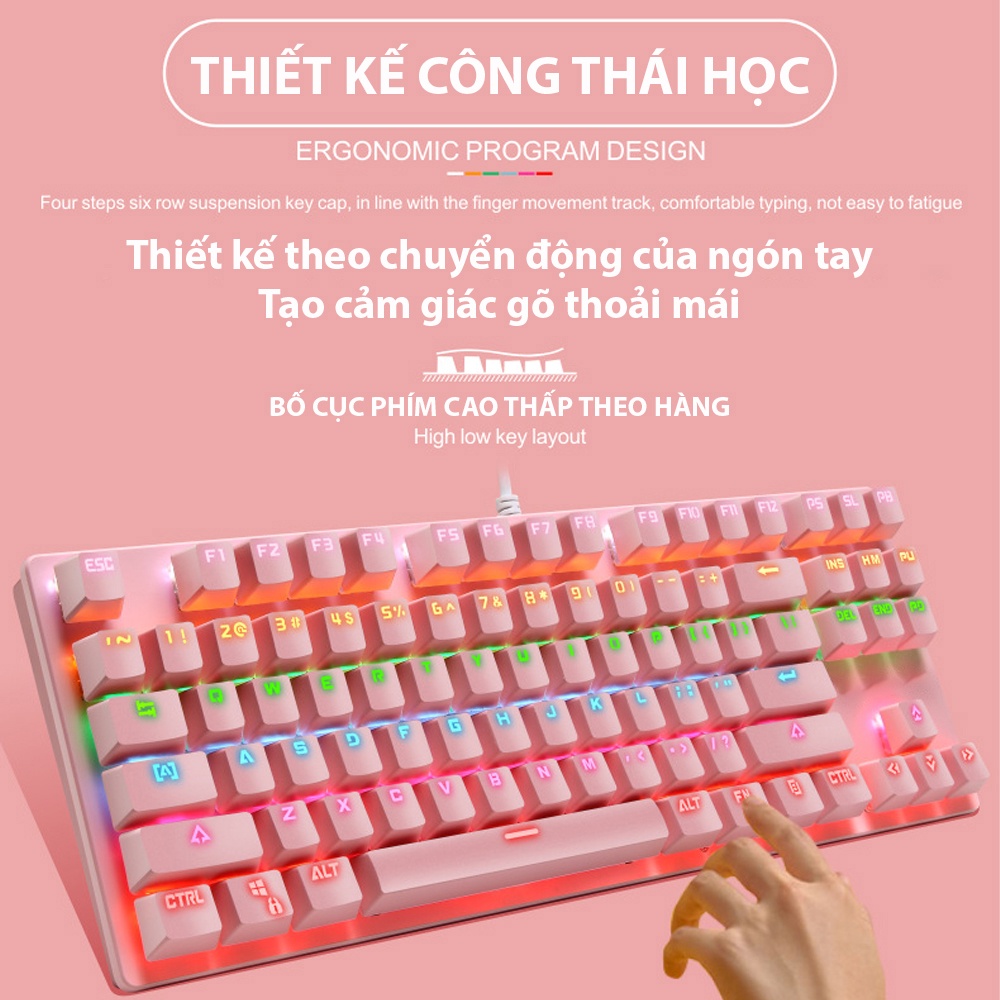 [Mã 155ELSALE giảm 7% đơn 300K] Bàn Phím Cơ Máy Tính Gaming K550 Pro Full Led 7 Chế Độ Hiêu Ứng