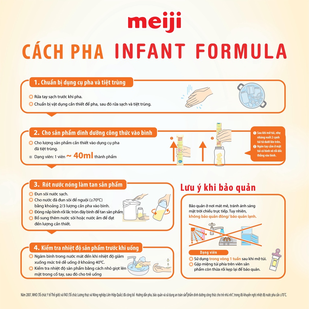 Sữa Meiji Infant Formula Ezcube (0-1Y) 432g