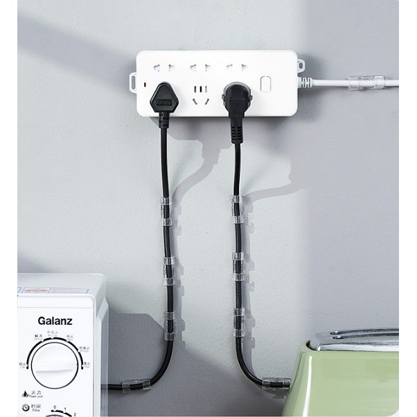 Bộ 20 Nẹp Dây Điện Dán Tường Treo Giữ Cố Định dây sạc, cáp sạc có kèm keo dán